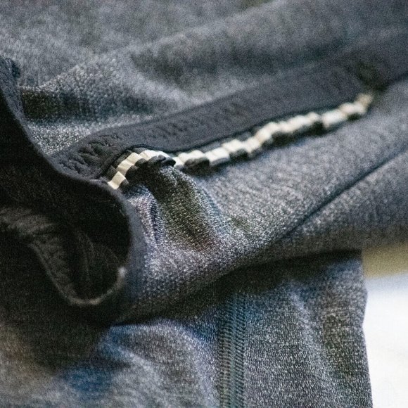 Lululemon Grey Long Sleeve Top w/Black Detail, FUN Cutouts & Reflective Trim - Picture 6 of 14